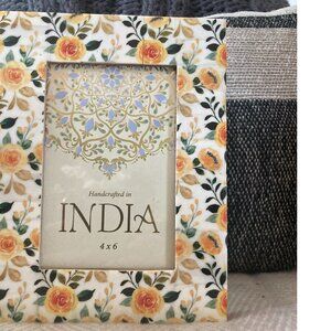Handcrafted 4x6 Yellow Rose Mosaic Picture Frame NEW